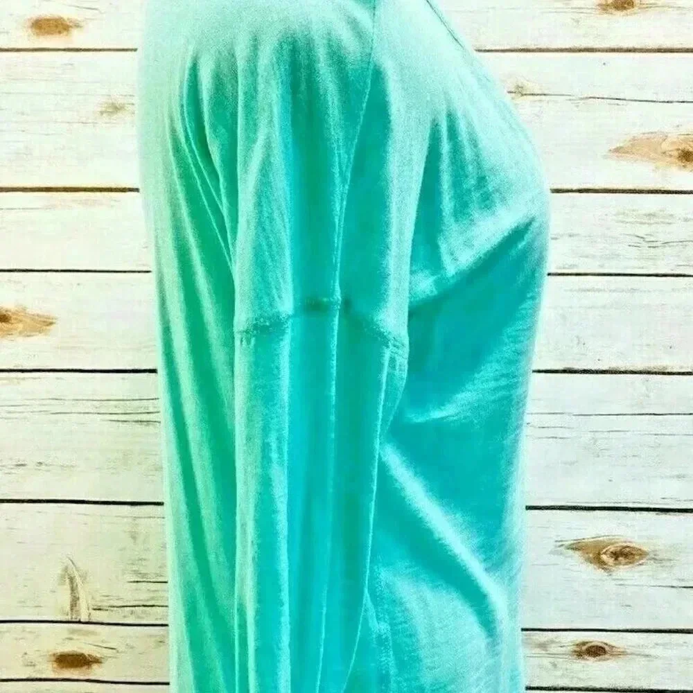 EXPRESS Women Long Sleeve Pullover V-Neck Green Casual Shirt Size Small Petite - Picture 4 of 12